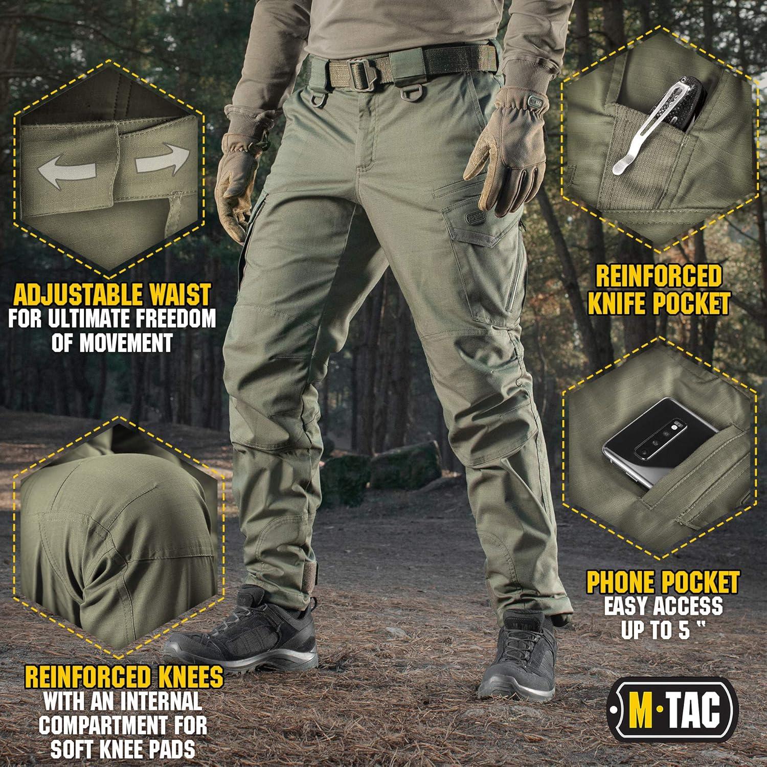 image:imageMTac Aggressor Flex Tactical Cargo Pants for Men Durable RipStop Cargo Work Trousers with Reinforced Knees Stretch FitArmy Olive
