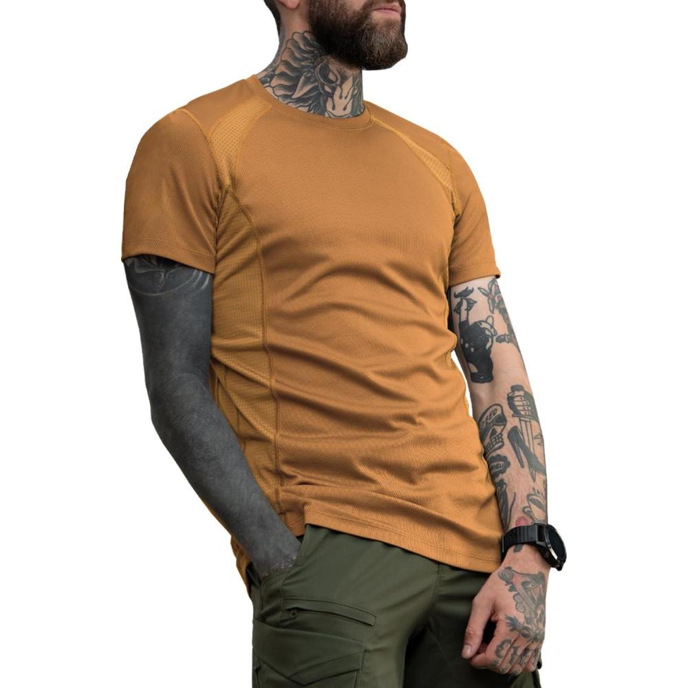 image:imageMTac Athletic TShirt Gen2 Breathable Polyester Military TShirt with Short Sleeve and Crew Neck for MenCoyote