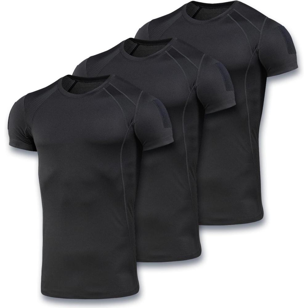 image:imageMTac Athletic Tactical TShirt Gen2 Breathable Polyester Military TShirt with Patch Panels on Short Sleeves for MenBlack