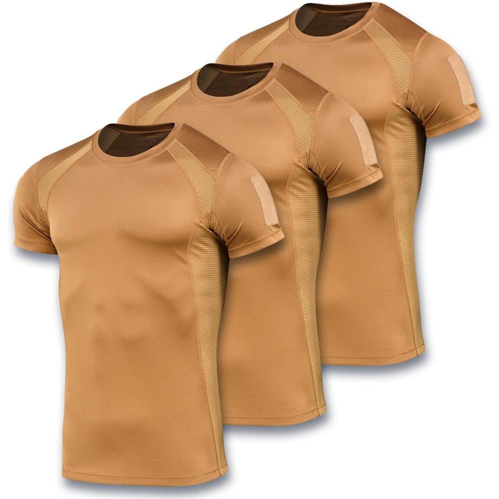 image:imageMTac Athletic Tactical TShirt Gen2 Breathable Polyester Military TShirt with Patch Panels on Short Sleeves for MenCoyote
