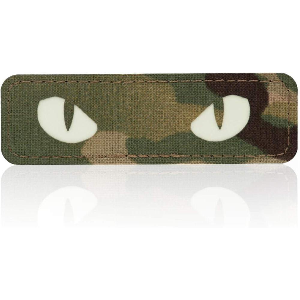 image:imageMTac Cat Eyes Glow in The Dark Morale Patches Tactical Patch Military Combat Hook Fasteners Black GITDCamo GITD