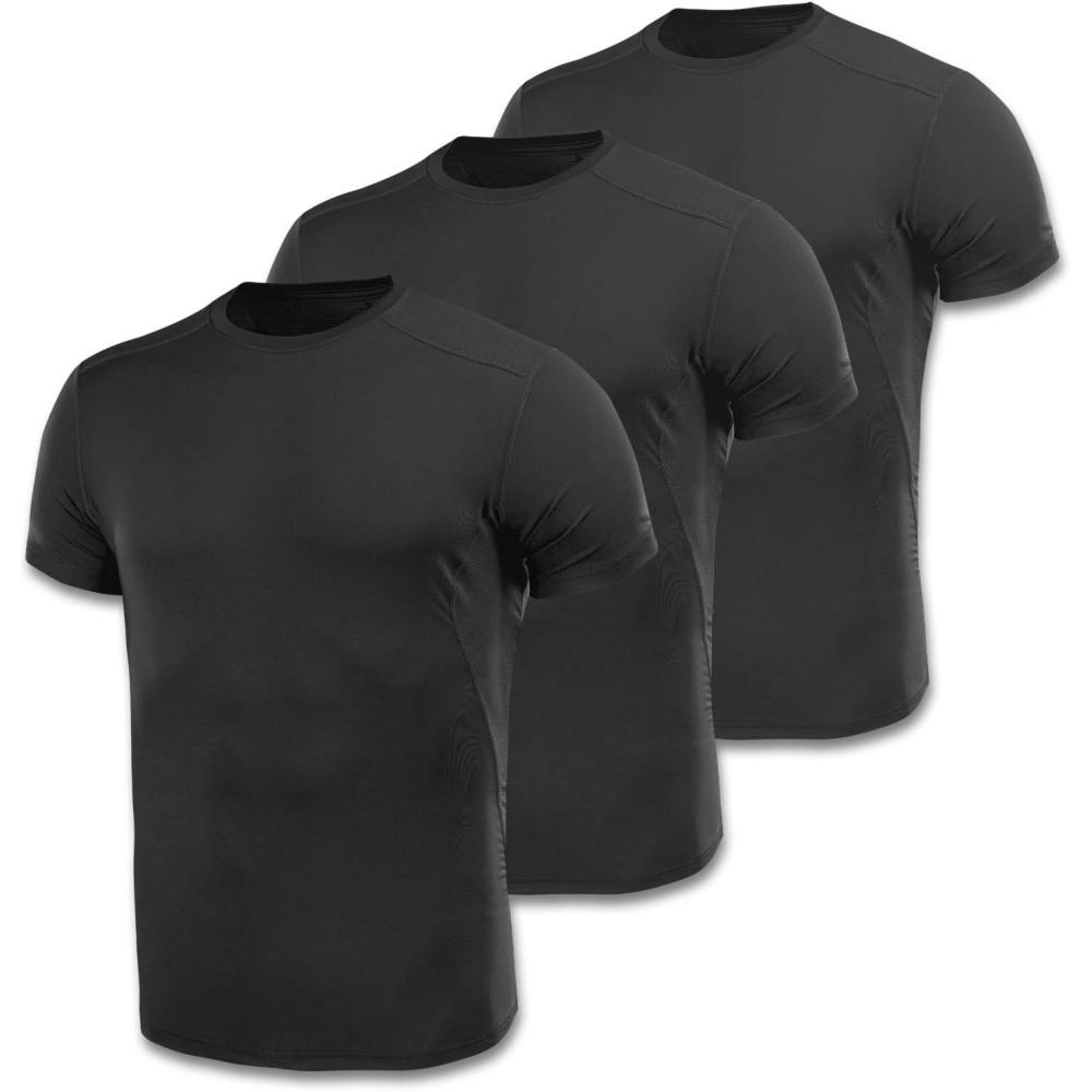 image:imageMTac Tactical Short Sleeve TShirt  Army Military Ultra Vent Mens Athletic Workout Gym Training T Shirt3 Pack Black