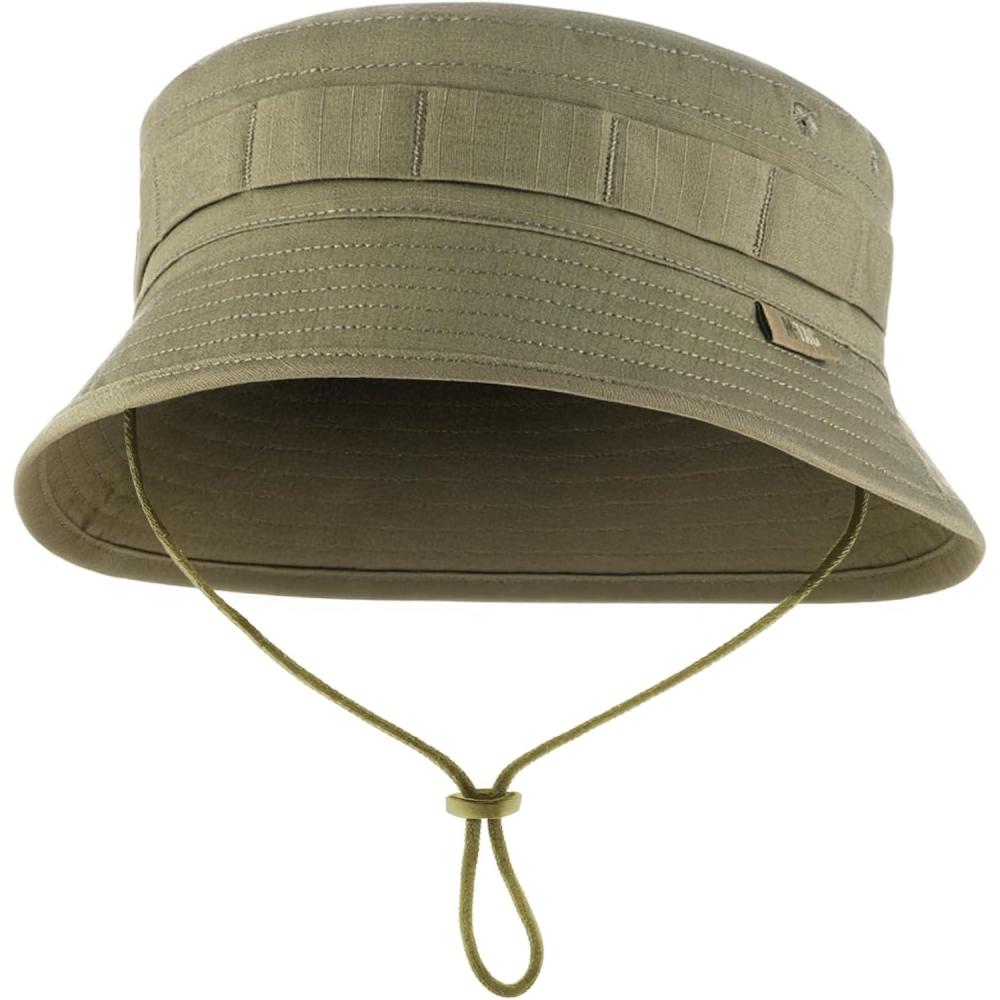 image:imageMTac Tactical Sun Hat for Men Military Bucket Hat with MOLLE Short Brim UV Protection Adjustable Cord Ripstop Summer HatTan
