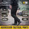 M-Tac Aggressor Flex Tactical Cargo Pants for Men – Durable Rip-Stop Cargo Work Trousers with Reinforced Knees, Stretch Fit(Black)