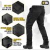 M-Tac Aggressor Flex Tactical Cargo Pants for Men – Durable Rip-Stop Cargo Work Trousers with Reinforced Knees, Stretch Fit(Black)