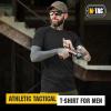 M-Tac Athletic T-Shirt Gen.2 – Breathable Polyester Military T-Shirt with Short Sleeve and Crew Neck for Men(Set of 3 Black)