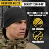 M-Tac Fleece Watch Cap – Army Military Tactical Beanie Hat Winter Skull Cap(Grid Fleece Black)