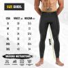M-Tac Men’s Thermal Compression Pants – Grid Fleece Lined Base Layer Underwear Bottoms for Cold Weather ECWCS Delta Level 2(Black)
