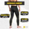 M-Tac Men’s Thermal Compression Pants – Grid Fleece Lined Base Layer Underwear Bottoms for Cold Weather ECWCS Delta Level 2(Black)