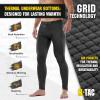 M-Tac Men’s Thermal Compression Pants – Grid Fleece Lined Base Layer Underwear Bottoms for Cold Weather ECWCS Delta Level 2(Black)