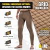 M-Tac Men’s Thermal Compression Pants – Grid Fleece Lined Base Layer Underwear Bottoms for Cold Weather ECWCS Delta Level 2(Coyote Brown)