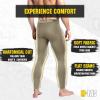 M-Tac Men’s Thermal Compression Pants – Grid Fleece Lined Base Layer Underwear Bottoms for Cold Weather ECWCS Delta Level 2(Tan)