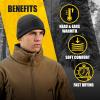 M-Tac Tactical Beanie Fleece Watch Cap – Winter Hat Elite – Patch Panel(Black)