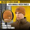 M-Tac Tactical Beanie Fleece Watch Cap – Winter Hat Elite – Patch Panel(Coyote Brown)