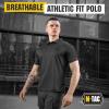 M-Tac Tactical Breathable Polo Shirt – Military Quick Dry Coolmax Short Sleeve T-Shirt for Men(Black)