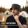 M-Tac Tactical Sun Hat for Men Military Bucket Hat with MOLLE, Short Brim, UV Protection, Adjustable Cord Ripstop Summer Hat(Black)