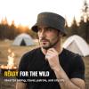 M-Tac Tactical Sun Hat for Men Military Bucket Hat with MOLLE, Short Brim, UV Protection, Adjustable Cord Ripstop Summer Hat(Dark Grey)