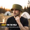 M-Tac Tactical Sun Hat for Men Military Bucket Hat with MOLLE, Short Brim, UV Protection, Adjustable Cord Ripstop Summer Hat(Tan)