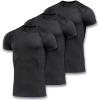 M-Tac Athletic T-Shirt Gen.2 – Breathable Polyester Military T-Shirt with Short Sleeve and Crew Neck for Men(Set of 3 Black)