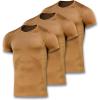 M-Tac Athletic T-Shirt Gen.2 – Breathable Polyester Military T-Shirt with Short Sleeve and Crew Neck for Men(Set of 3 Coyote)