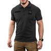 M-Tac Tactical Breathable Polo Shirt – Military Quick Dry Coolmax Short Sleeve T-Shirt for Men(Black)