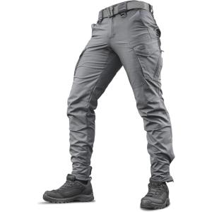 M-Tac Aggressor Flex Tactical Cargo Pants for Men – Durable Rip-Stop Cargo Work Trousers with Reinforced Knees, Stretch Fit(Dark Grey)