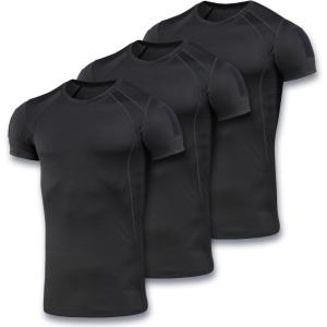 M-Tac Athletic Tactical T-Shirt Gen.2 – Breathable Polyester Military T-Shirt with Patch Panels on Short Sleeves for Men(Black)
