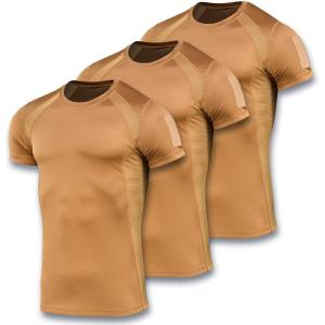 M-Tac Athletic Tactical T-Shirt Gen.2 – Breathable Polyester Military T-Shirt with Patch Panels on Short Sleeves for Men(Coyote)