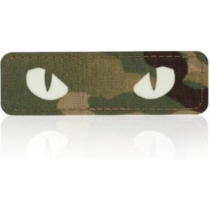 M-Tac Cat Eyes – Glow in The Dark – Morale Patches Tactical Patch Military Combat Hook Fasteners (Black – GITD)(Camo – GITD)