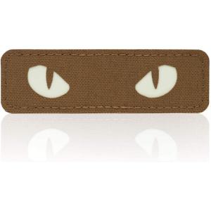 M-Tac Cat Eyes – Glow in The Dark – Morale Patches Tactical Patch Military Combat Hook Fasteners (Black – GITD)(Coyote – GITD)