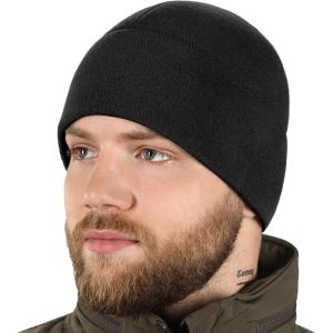 M-Tac Fleece Watch Cap – Tactical Beanie Hat Winter Skull Cap with Slimtex(Black)