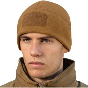 M-Tac Tactical Beanie Fleece Watch Cap – Winter Hat Elite – Patch Panel(Coyote Brown)