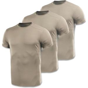 M-Tac Tactical Short Sleeve T-Shirt – Army Military Ultra Vent Men’s Athletic Workout Gym Training T Shirt(3 Pack Coyote Brown)