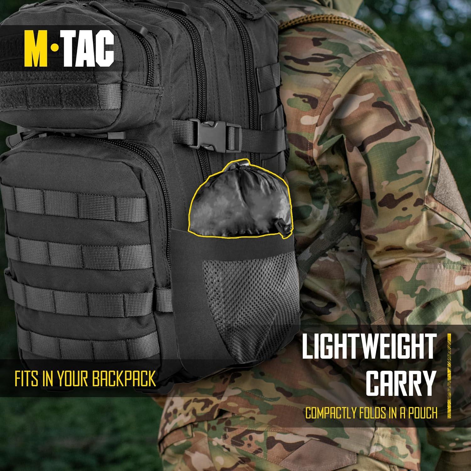 image:imageMTac Tactical Rain Poncho Army Military Poncho Shelter Waterproof Ripstop Camping Hiking Outdoor Hunting Rain PonchosBlack