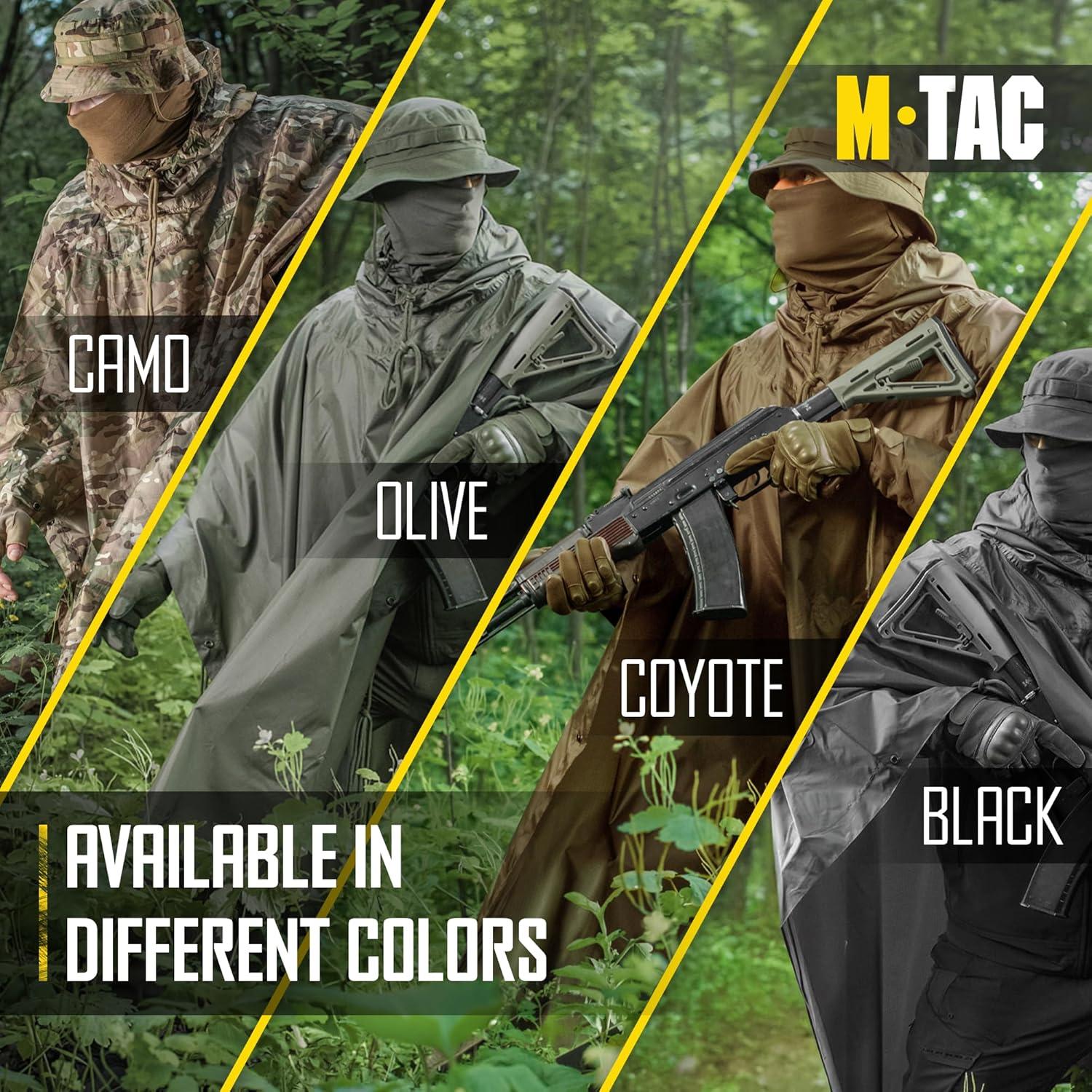 image:imageMTac Tactical Rain Poncho Army Military Poncho Shelter Waterproof Ripstop Camping Hiking Outdoor Hunting Rain PonchosCoyote