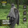 M-Tac Tactical Rain Poncho – Army Military Poncho Shelter – Waterproof Ripstop Camping Hiking Outdoor Hunting Rain Ponchos(Black)