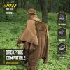 M-Tac Tactical Rain Poncho – Army Military Poncho Shelter – Waterproof Ripstop Camping Hiking Outdoor Hunting Rain Ponchos(Coyote)