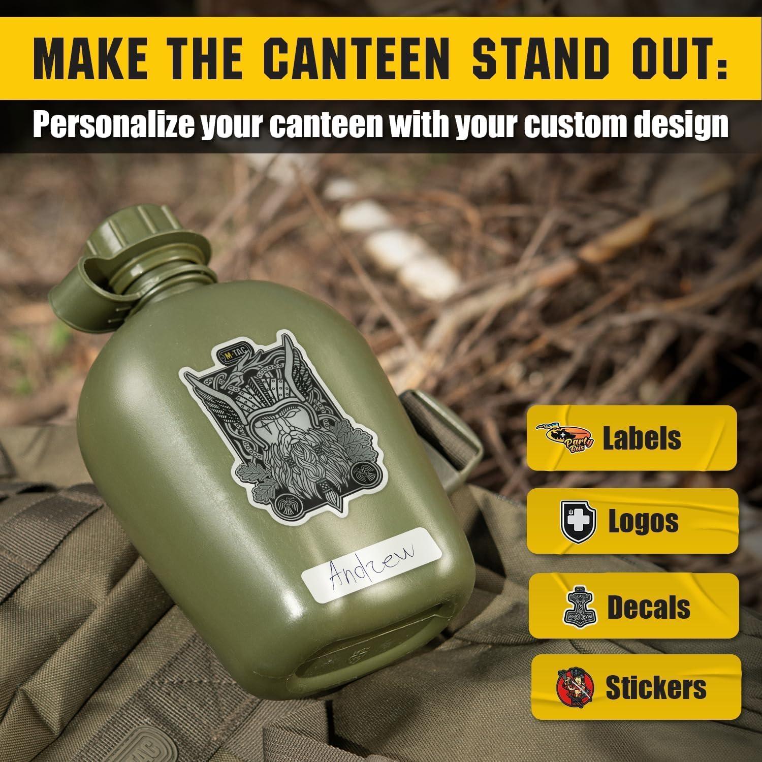 image:imageMTac Canteen Water Bottle 1 Quart Water Canteen 34 Oz1L Tactical Water Bottle for Military Hiking Camping Survival OliveBottle Cover Olive