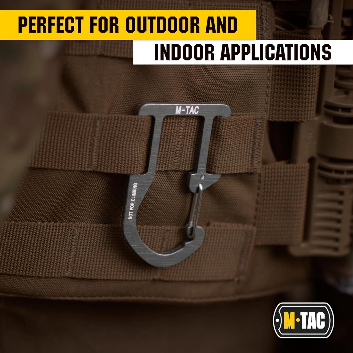 image:imageMTac Carabiner Clip Molle Compatible Snap Hook for Tactical Vest Backpack DRing3 Pieces