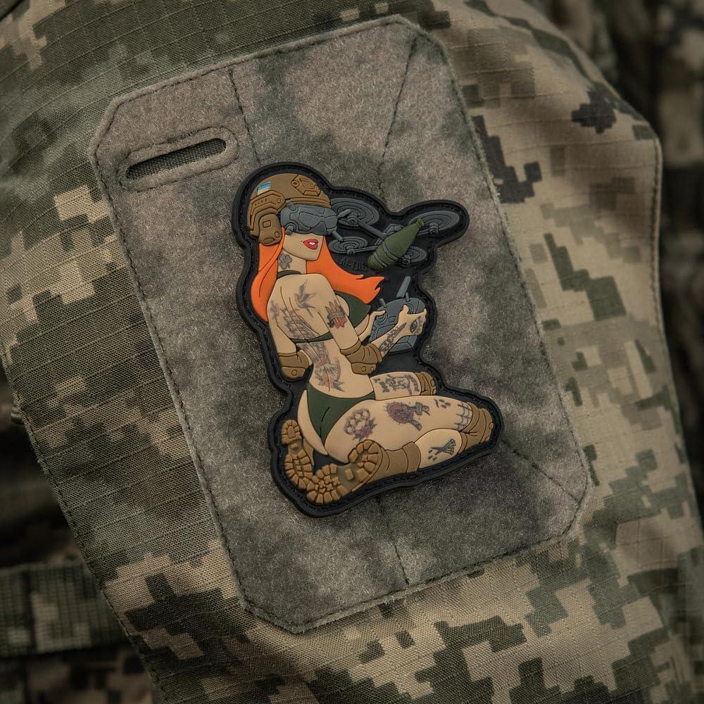 image:imageMTac Morale Patch Tactical Girl PVC Tactical Military Patch with Hook Fastener Backing Patches for Vest Backpacks Hats 5 SKANDINAVIK6 Redhead Hooligan Olive V1