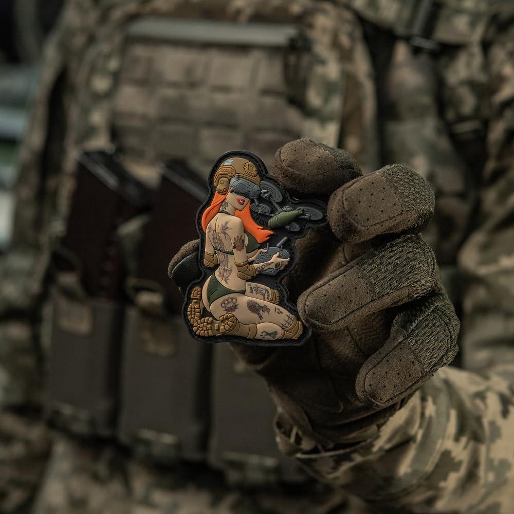 image:imageMTac Morale Patch Tactical Girl PVC Tactical Military Patch with Hook Fastener Backing Patches for Vest Backpacks Hats WhiteCoyoteOlive V26 Redhead Hooligan Olive V1
