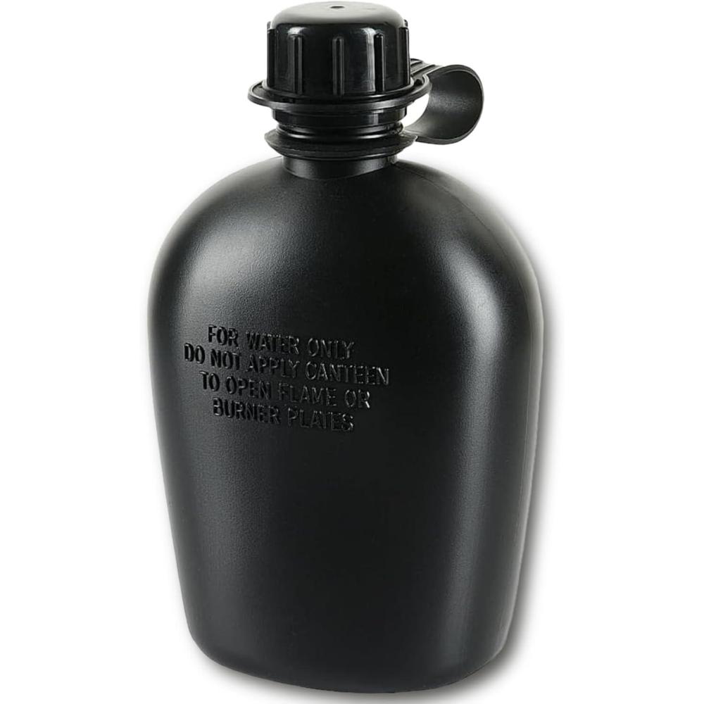 image:imageMTac Canteen Water Bottle 1 Quart Water Canteen 34 Oz1L Tactical Water Bottle for Military Hiking Camping Survival OliveBlack