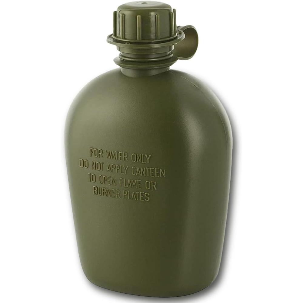 image:imageMTac Canteen Water Bottle 1 Quart Water Canteen 34 Oz1L Tactical Water Bottle for Military Hiking Camping Survival OliveOlive