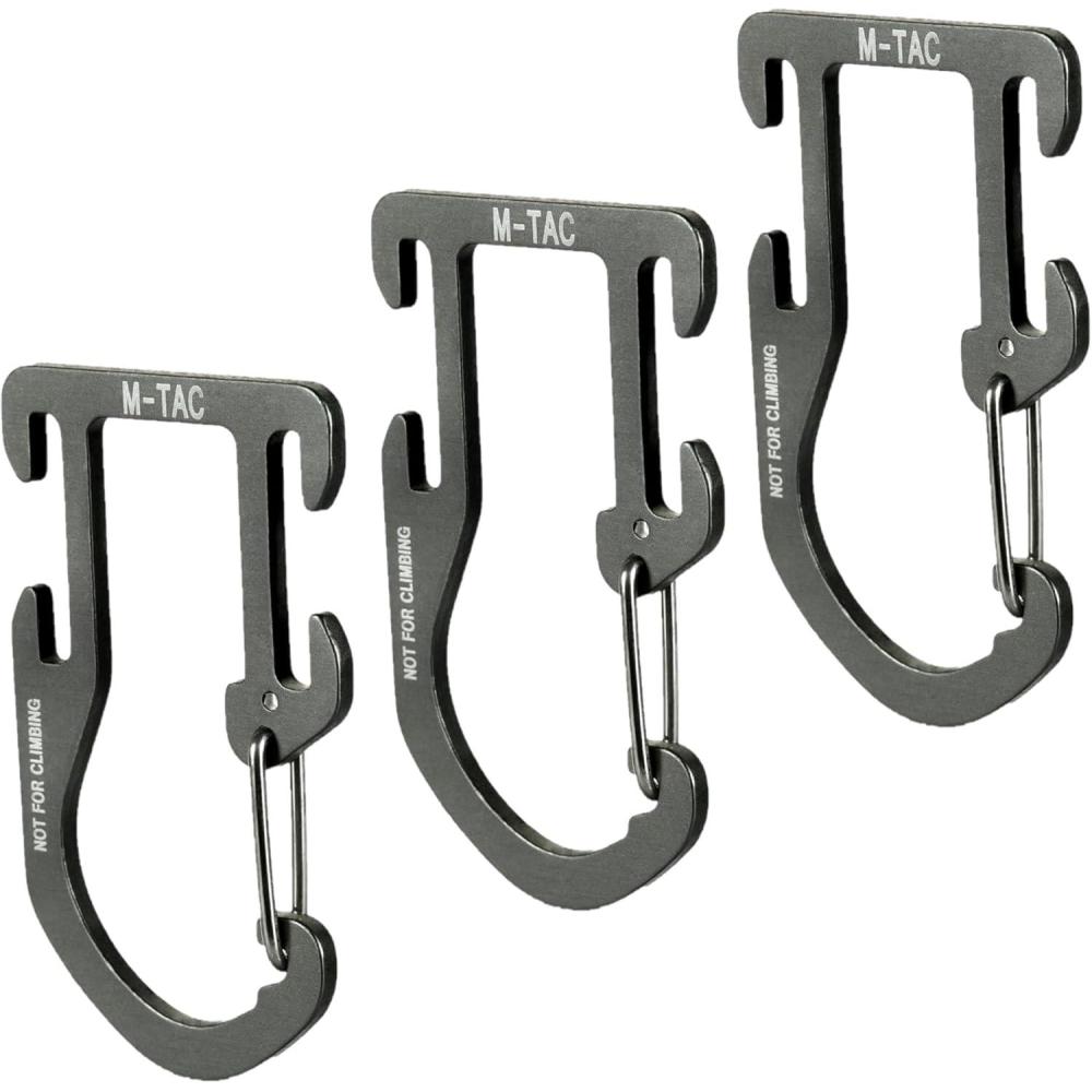 image:imageMTac Carabiner Clip Molle Compatible Snap Hook for Tactical Vest Backpack DRing3 Pieces