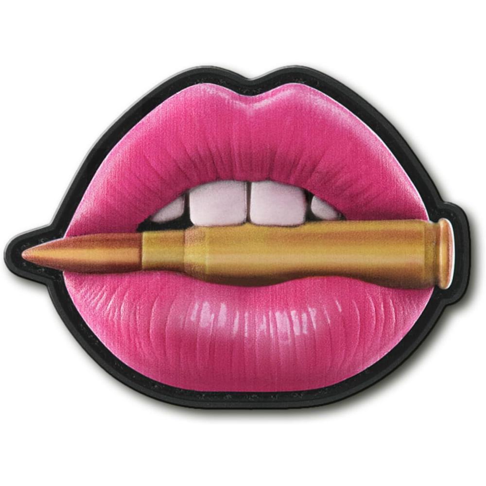 image:imageMTac Morale Patch Pink Lips with Bullet PVC Tactical Military Patch with Hook Fastener Backing Patches for Vest Backpacks Hats PinkPink
