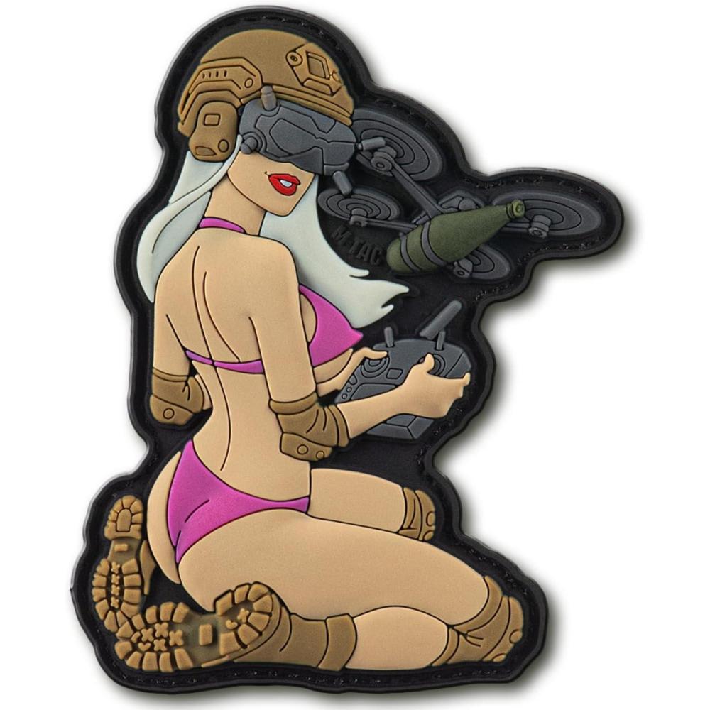 image:imageMTac Morale Patch Tactical Girl PVC Tactical Military Patch with Hook Fastener Backing Patches for Vest Backpacks Hats 5 SKANDINAVIKWhitePinkCoyote V1