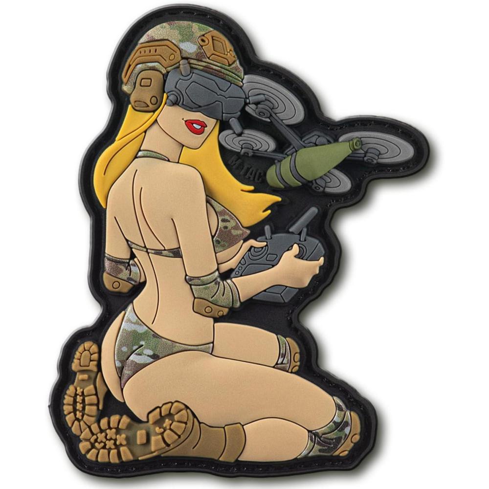 image:imageMTac Morale Patch Tactical Girl PVC Tactical Military Patch with Hook Fastener Backing Patches for Vest Backpacks Hats 5 SKANDINAVIKYellowMC V2