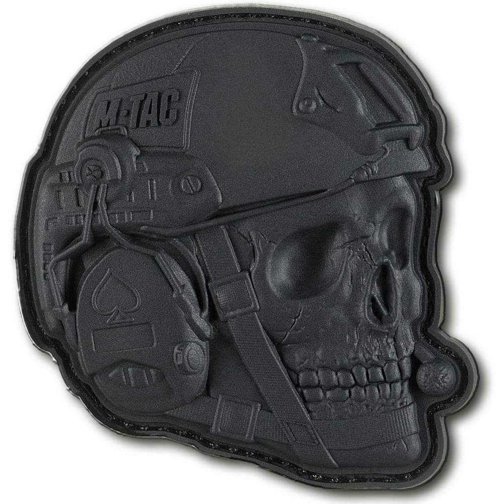 image:imageMTac Morale Patches 3D PVC Tactical Operator Skull Patches for Vest Backpacks Hats Tactical Military Patch with Hook Fastener Backing BlackBlack