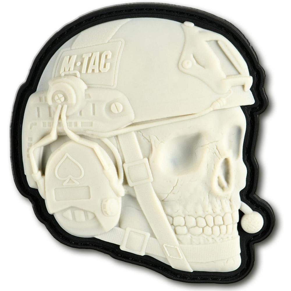 image:imageMTac Morale Patches 3D PVC Tactical Operator Skull Patches for Vest Backpacks Hats Tactical Military Patch with Hook Fastener Backing BlackWhite