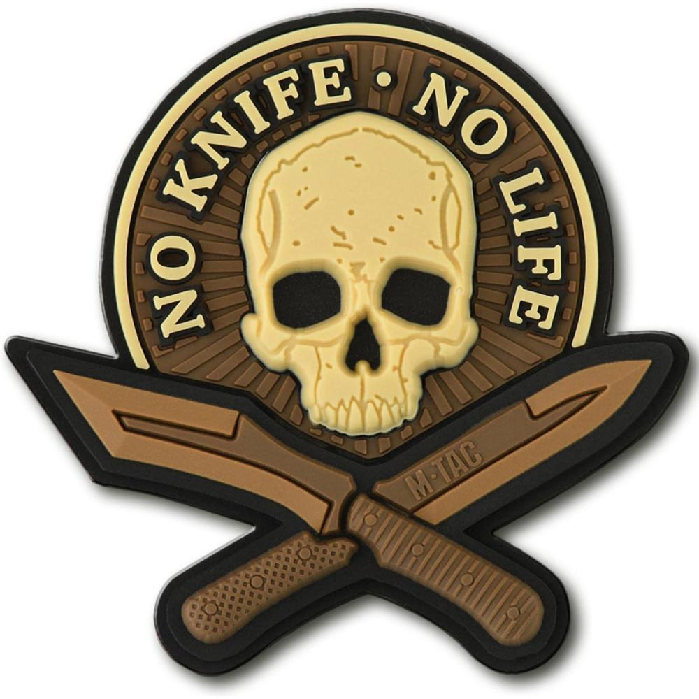 image:imageMTac Morale Patches No Knife No Life PVC 3D Military TacticalCoyote